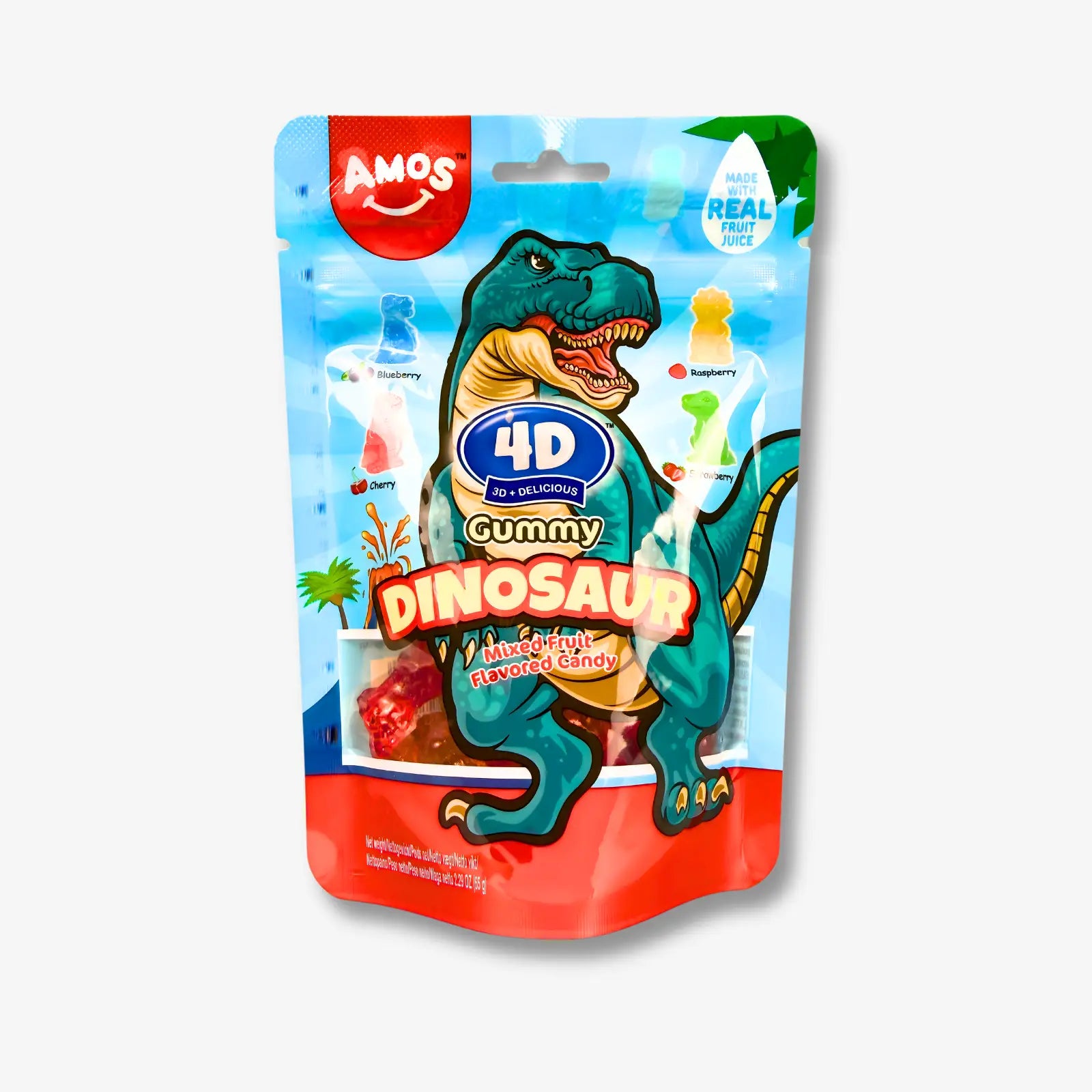 Amos 4D Gummy Dinosaur Mixed Fruit