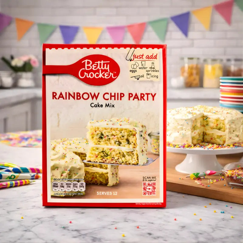 Betty Crocker Cake Mix Rainbow Chip Party blok1
