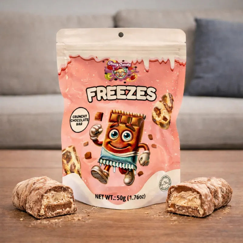 Chaos Candy Freeze Crunchy Chocolate 50g blok1
