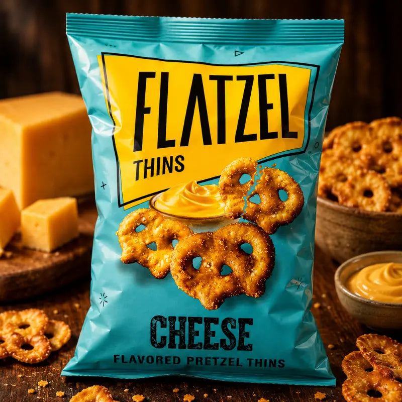 Flatzel Thins Cheese 85g - Knusprige Käsebretzeln kaufen - MiMa's Sweets House-blok1