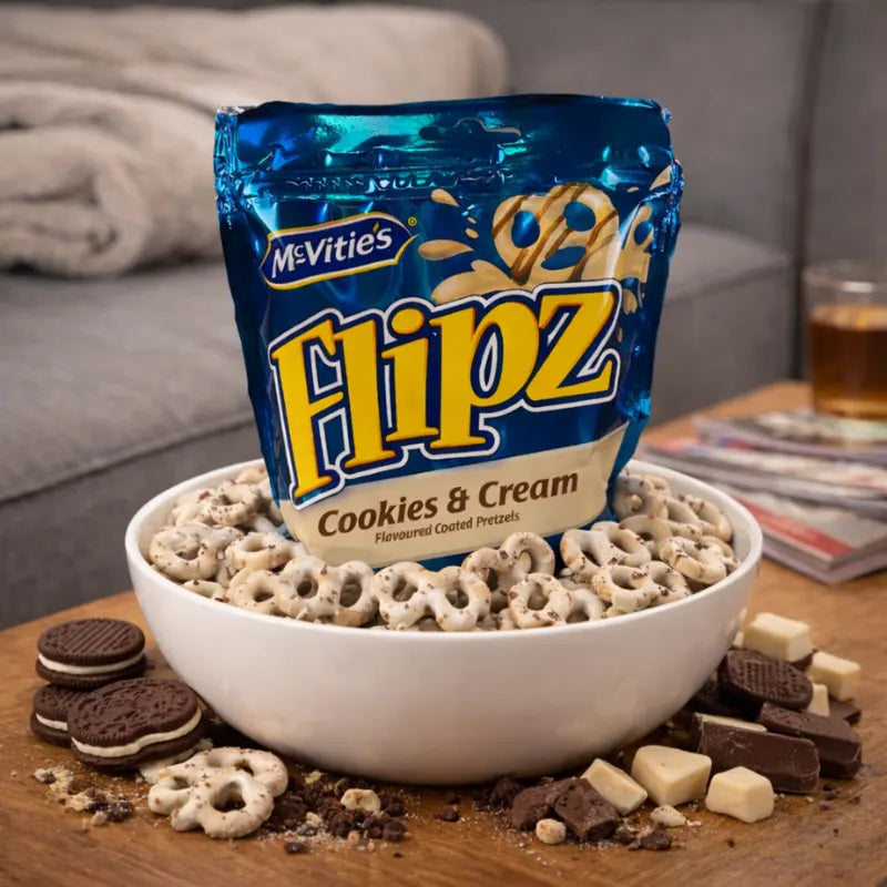 Flipz Coated Pretzels Cookies & Cream blok1