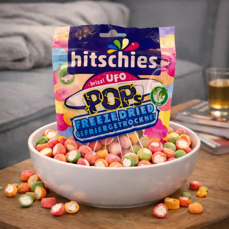 Hitschies Brizzl Ufo Pops Freeze Dried Crunch blok1