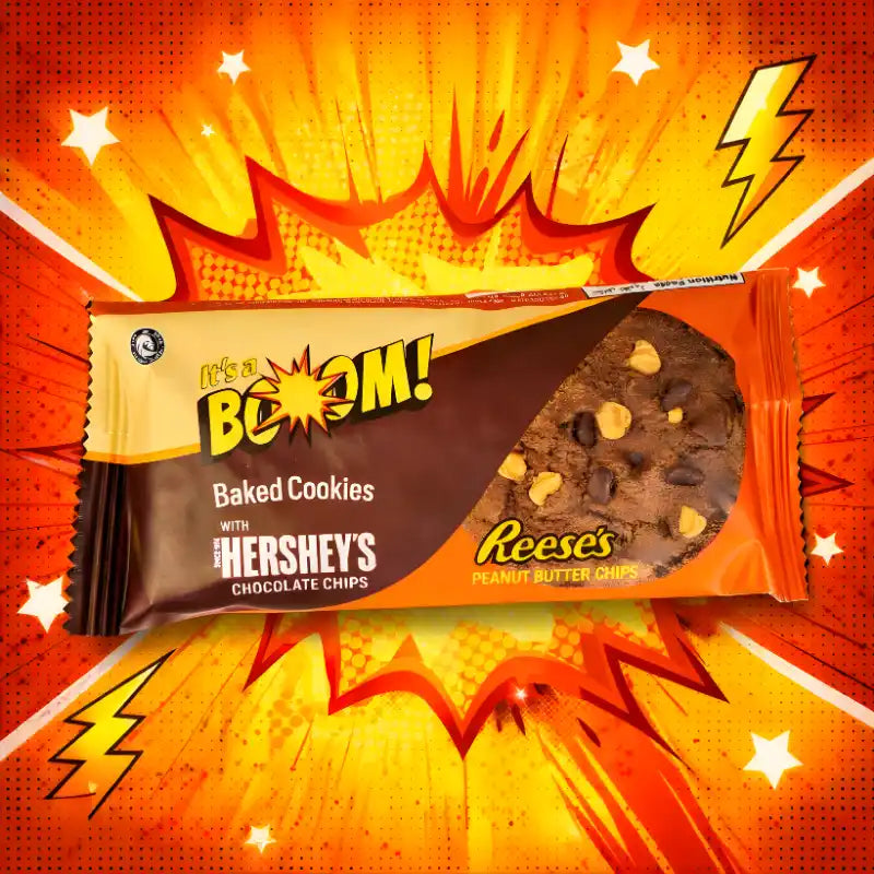 It’s a Boom Baked Cookies with Hershey’s Chocolate Chips & Reese’s Peanut Butter Chips 25g blok1
