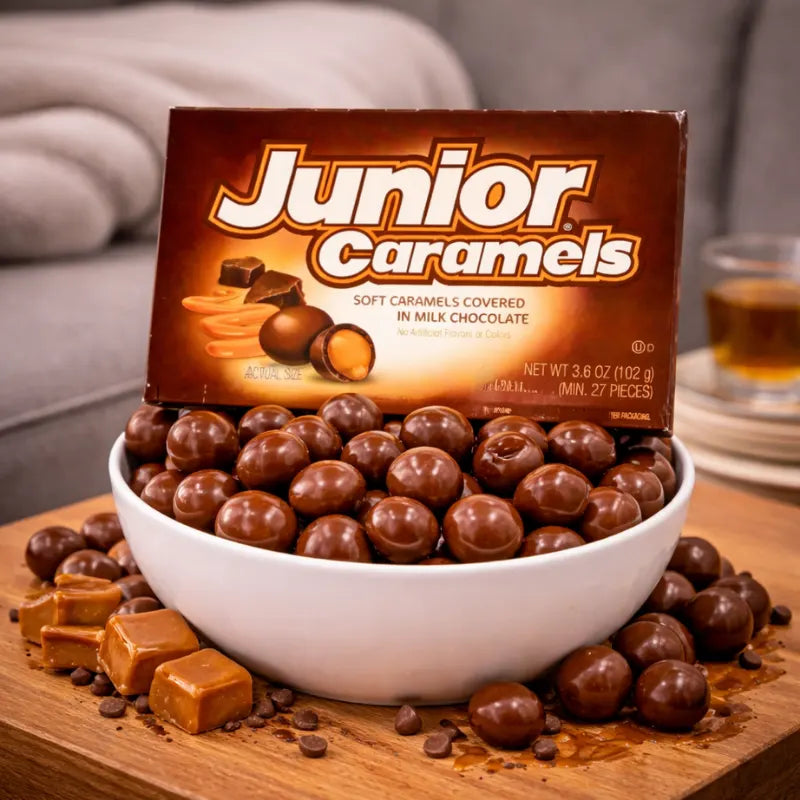 Junior Caramels mit Karamell gefüllte Pralinen 102g blok1