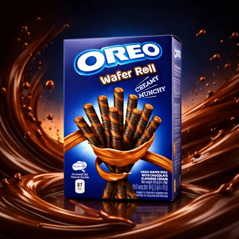 Oreo Wafer Roll Chocolate Asia 54g Blok1