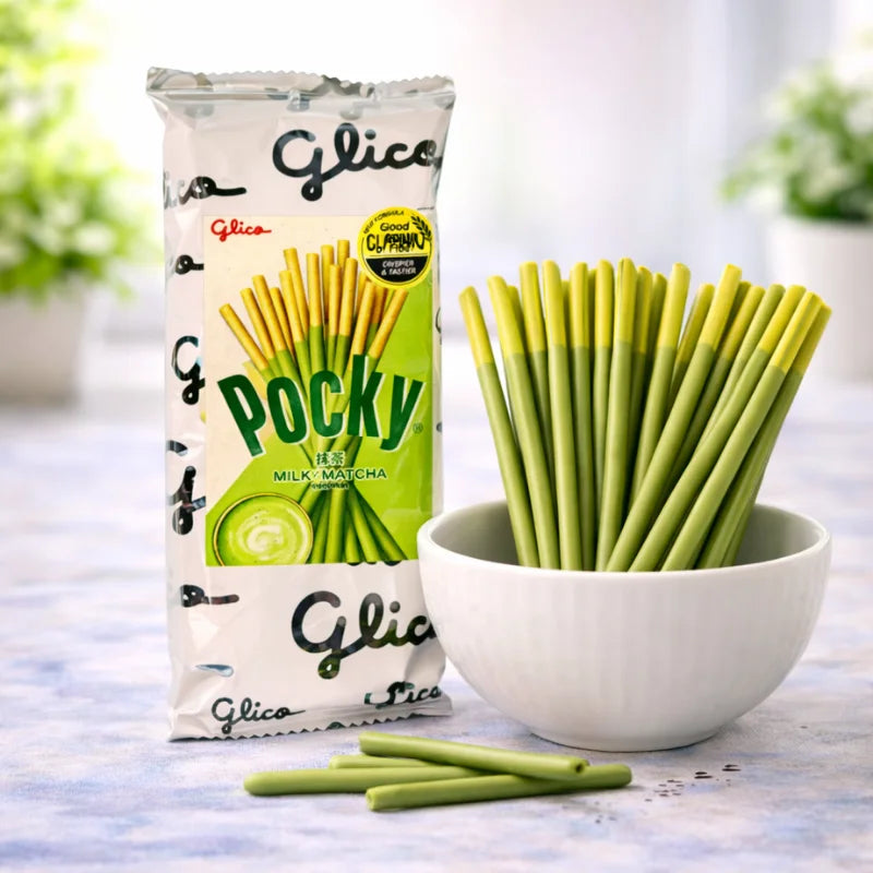 Pocky Milky Matcha 33g blok1