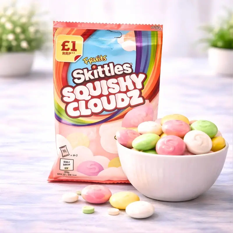 SkittlesSquishyCloudzFruitRed70g blok1