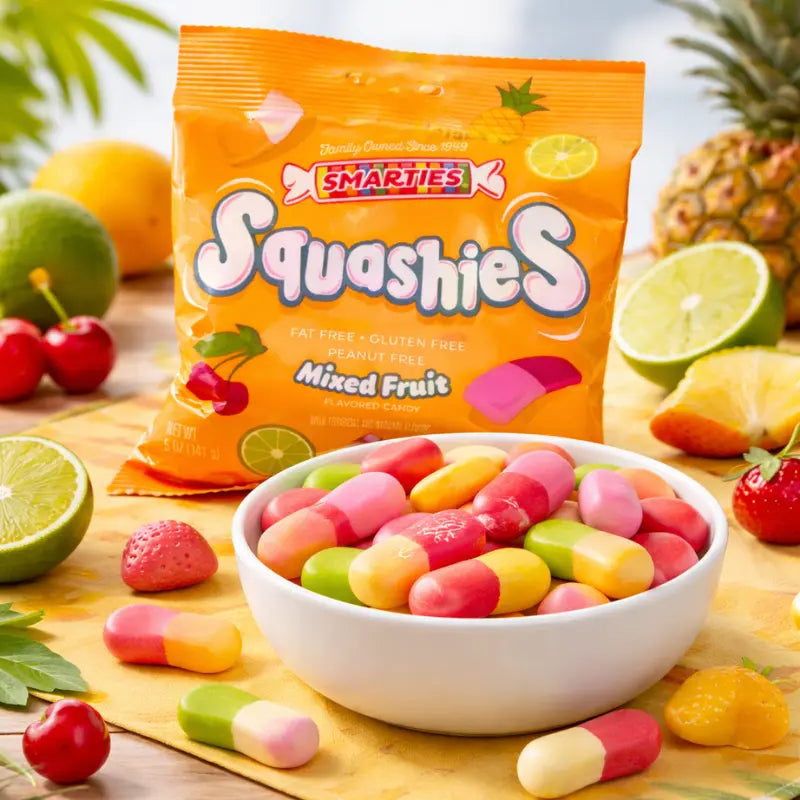 Smarties Squashies Mixed Fruit 141g blok1