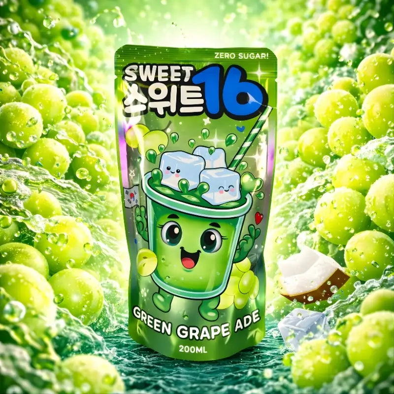 Sweet16GreenGrapeAdeZeroSugar200ml blok1