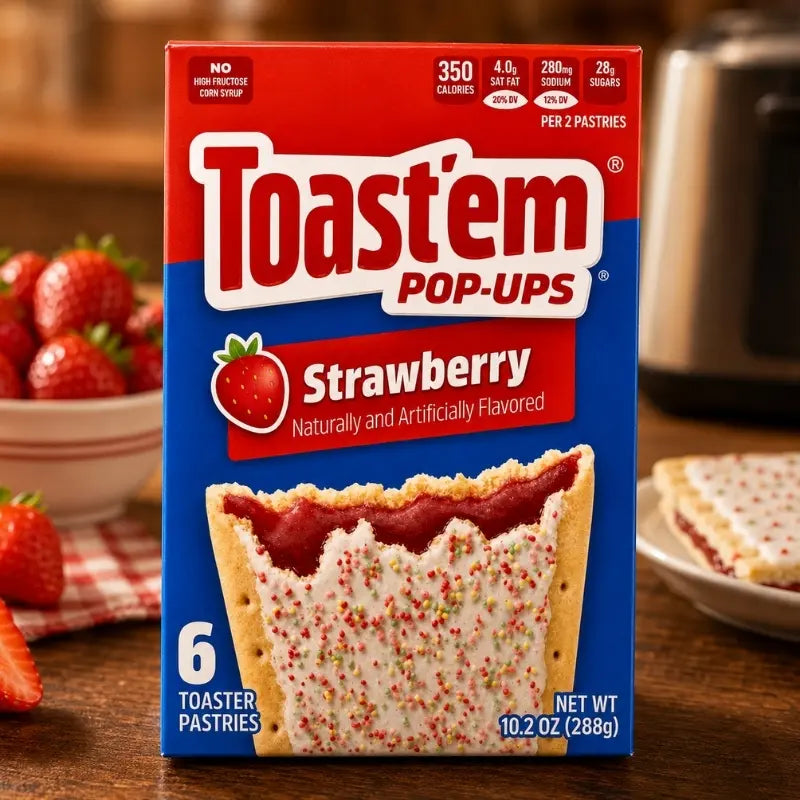 Toast’em Pop Ups Frosted Strawberry 288g - Gebäcktaschen mit Erdbeerfüllung kaufen - MiMa's Sweets House-block1