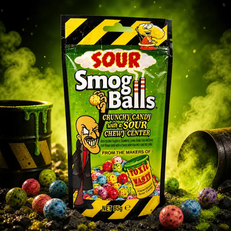 Toxic Waste Sour Smog Balls 85g – Saure Bonbons mit intensivem Fruchtkick kaufen - MiMa's Sweets House-blok1