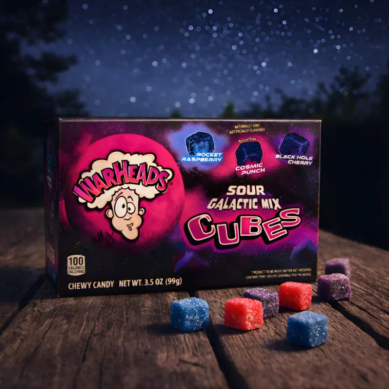 Warheads Galactic Mix Sour Cubes 99g blok1