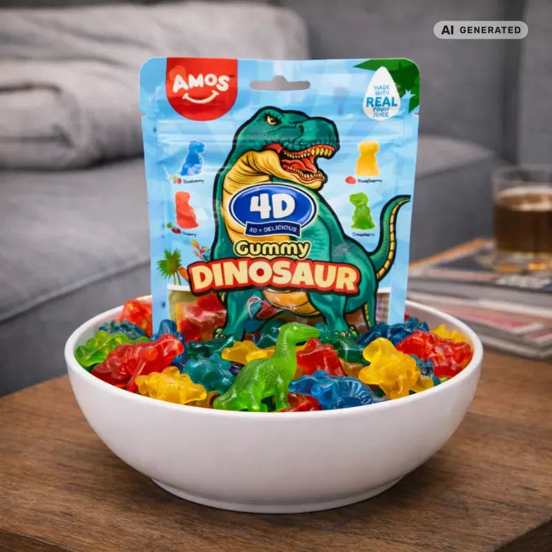 Amos 4D Gummy Dinosaur Mixed Fruit blok1