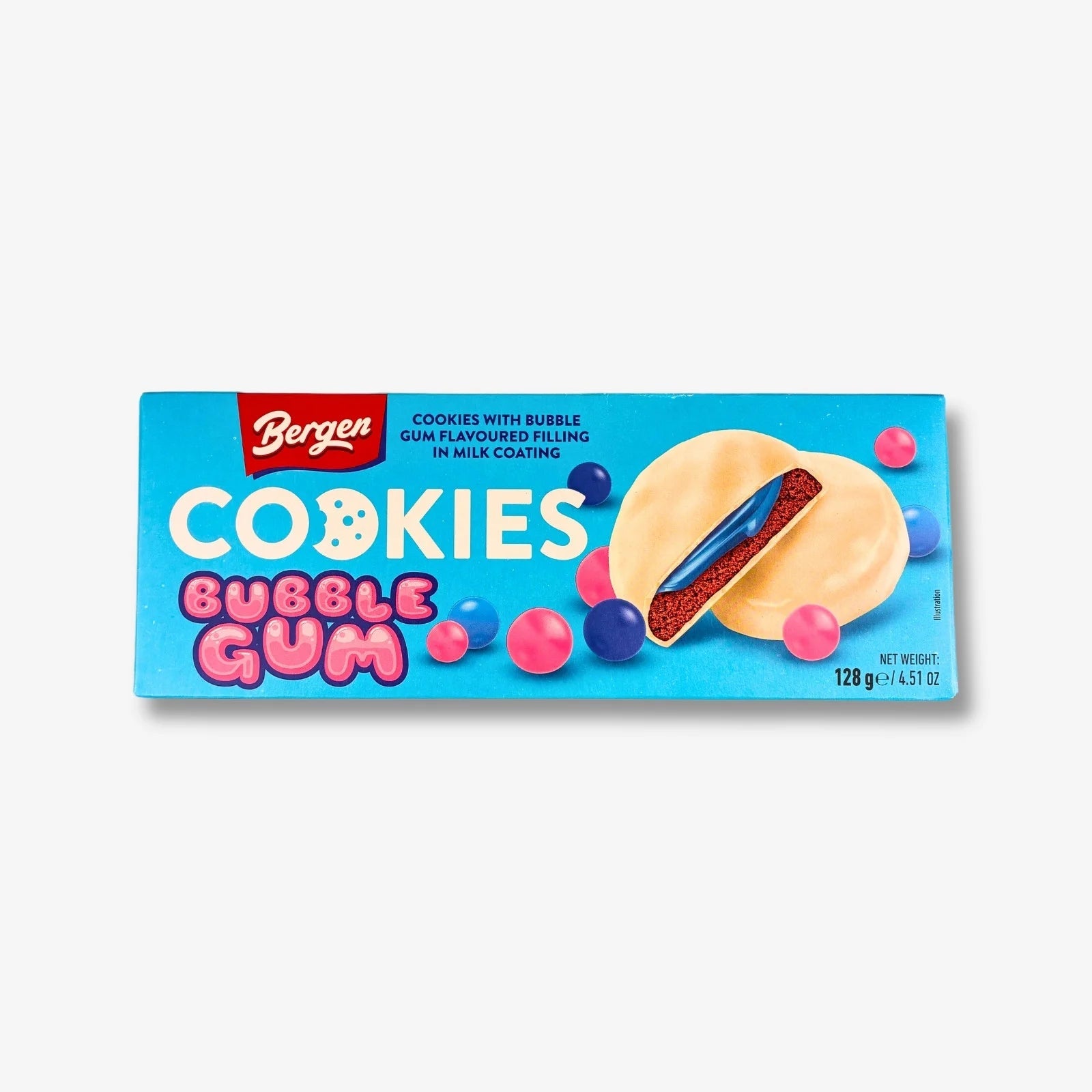 Bergen Cookies Bubble Gum 128g - Bubblegumkekse mit Milchglasur kaufen - MiMa&
