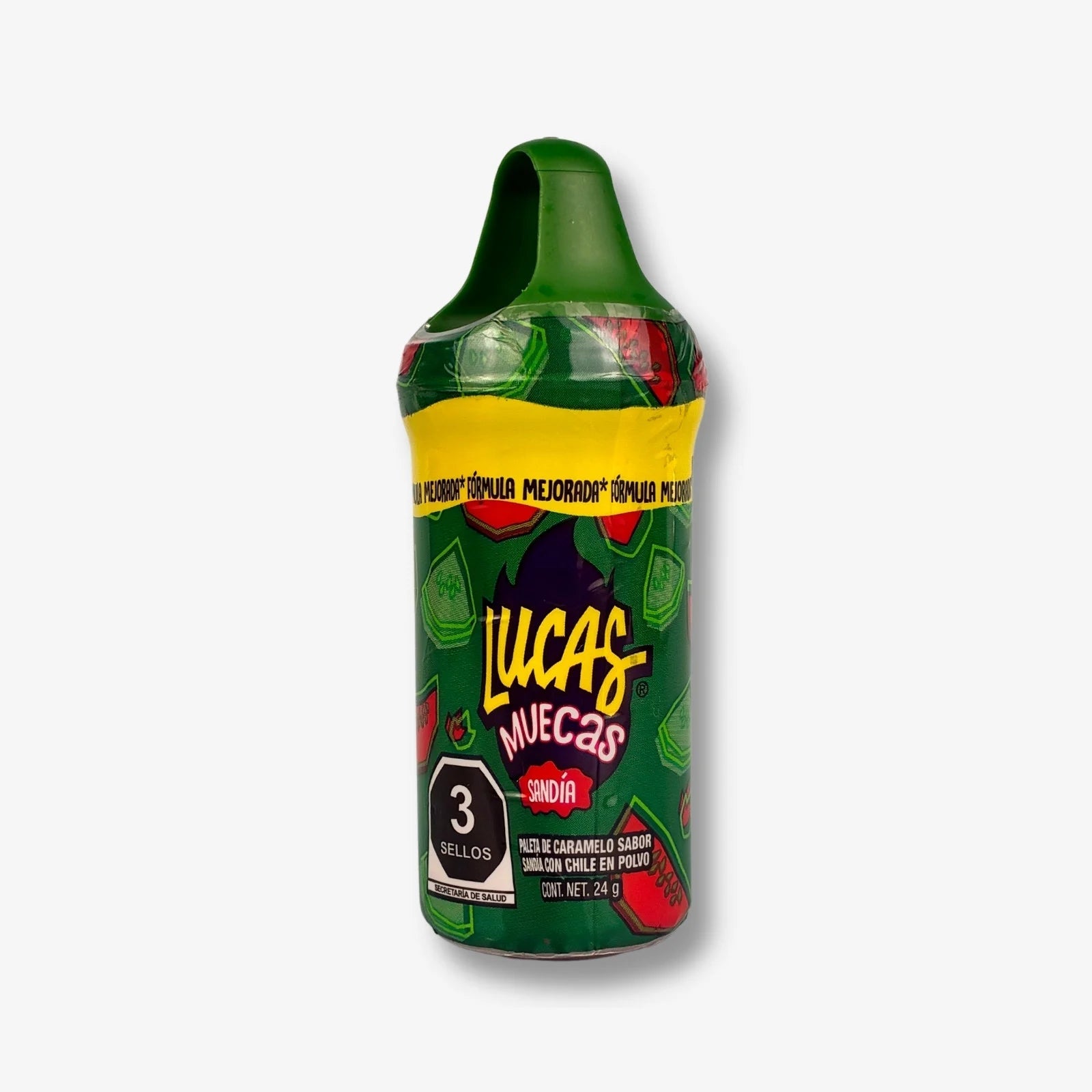 Candy Lucas Muecas Sandia 24g - Lucas Muecas Sandia – Wassermelonen - Lolli mit würzigem Chili - Extra kaufen - MiMa&