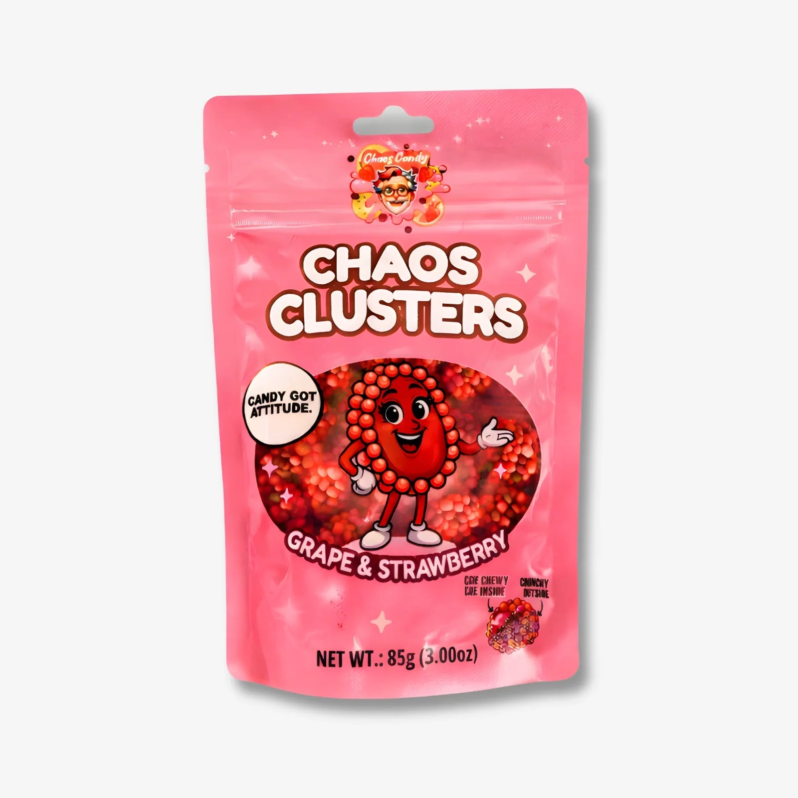 Chaos Candy Clusters Grape Strawberry 85g - Traube Erdbeer Cluster kaufen - MiMa&
