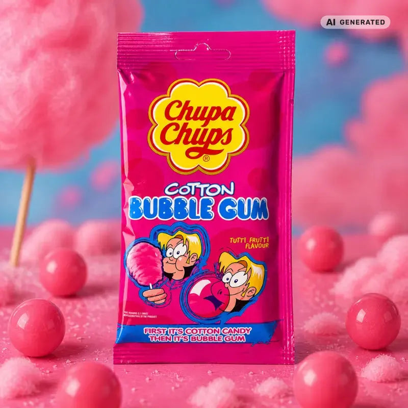 Chupa Chups Bubble Gum Cotton Candy 11g – Kaugummi mit Zuckerwatte - Geschmack kaufen - MiMa's Sweets House-blok1