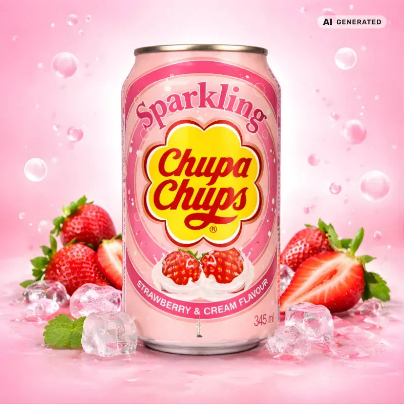 Chupa Chups Sparkling Strawberry 345ml -blok1