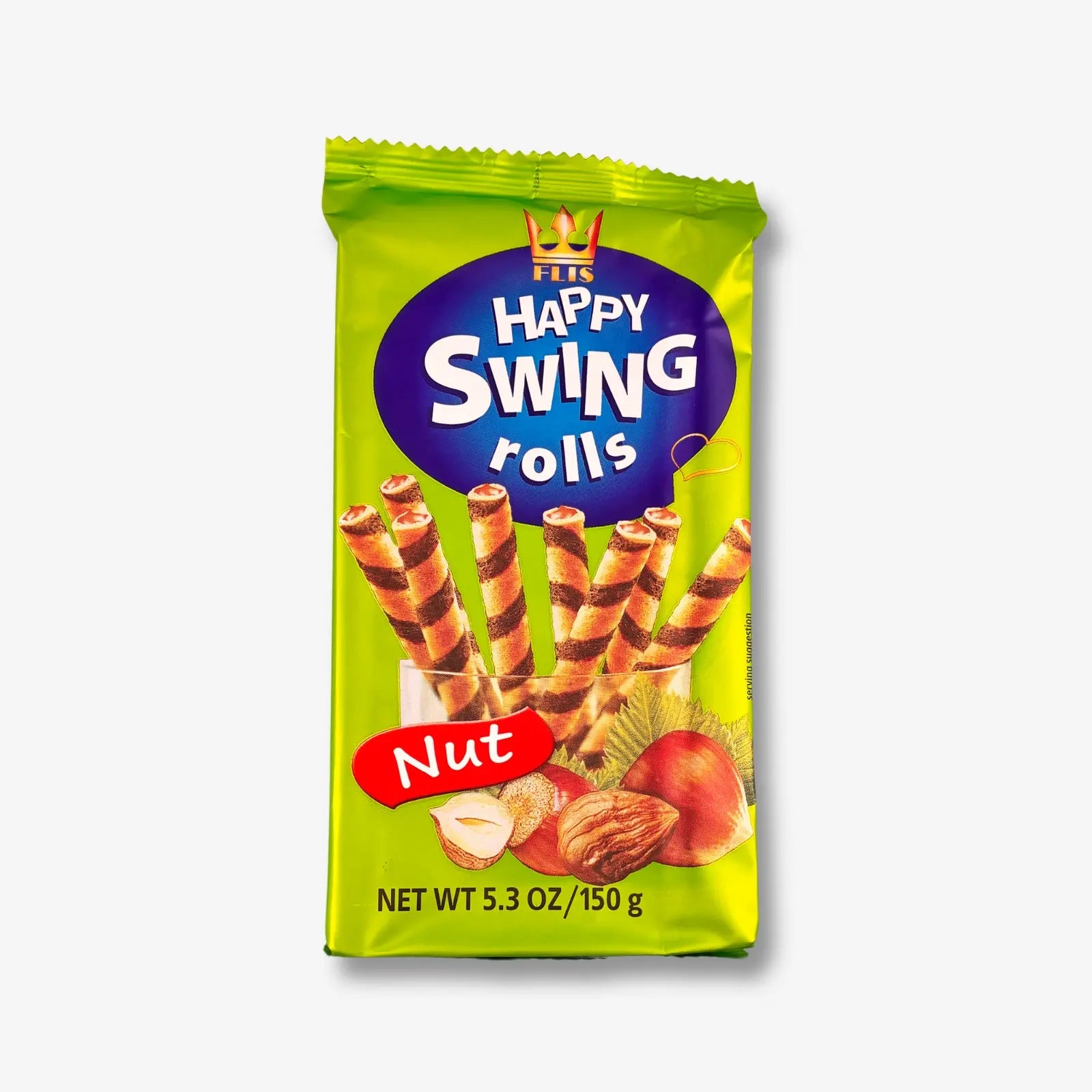 Flis Happy Swing Rolls Hazelnut 150g - Waffelsticks mit Haselnusscreme kaufen - MiMa&