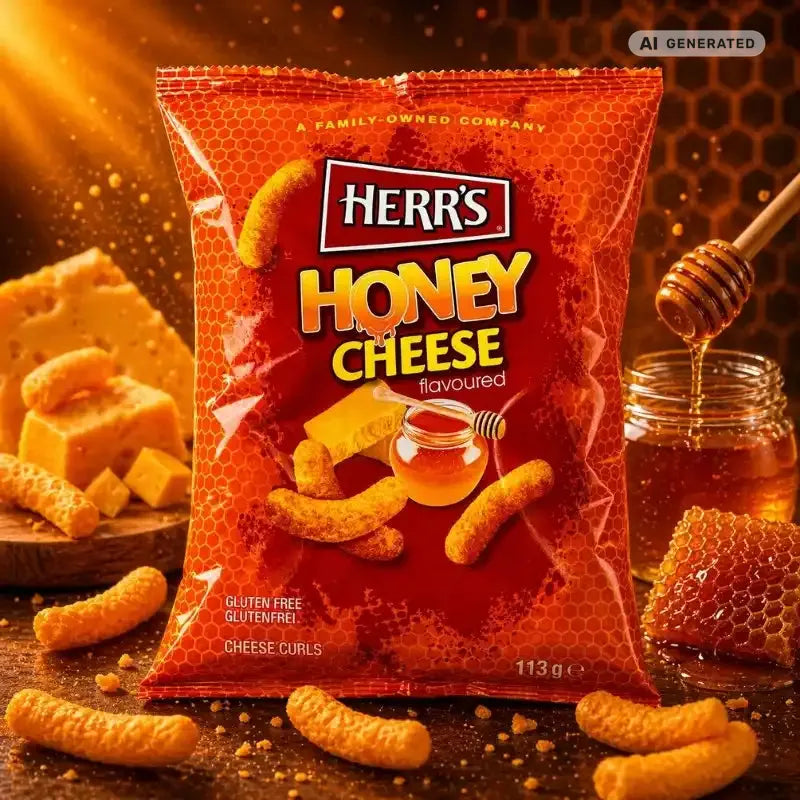 Herr's Honey Cheese Puffs Maischips 113g-blok1