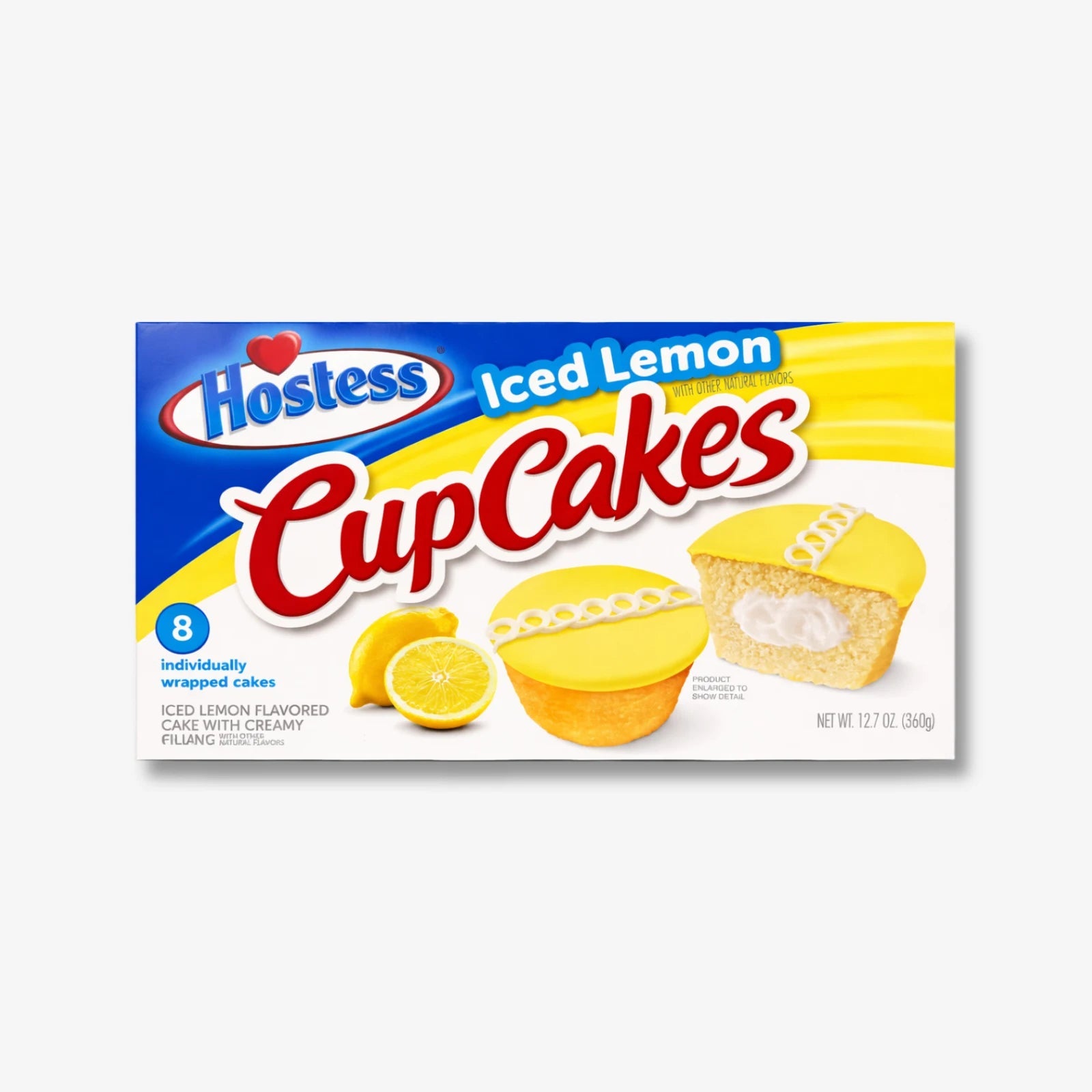 Hostess Cupcakes Iced Lemon 8er Pack 360g - Cupcakes mit Cremefüllung kaufen - MiMa&