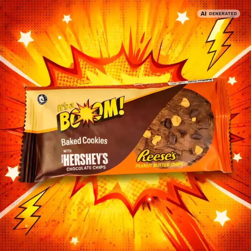 It’s a Boom Baked Cookies with Hershey’s Chocolate Chips & Reese’s Peanut Butter Chips 25g blok1