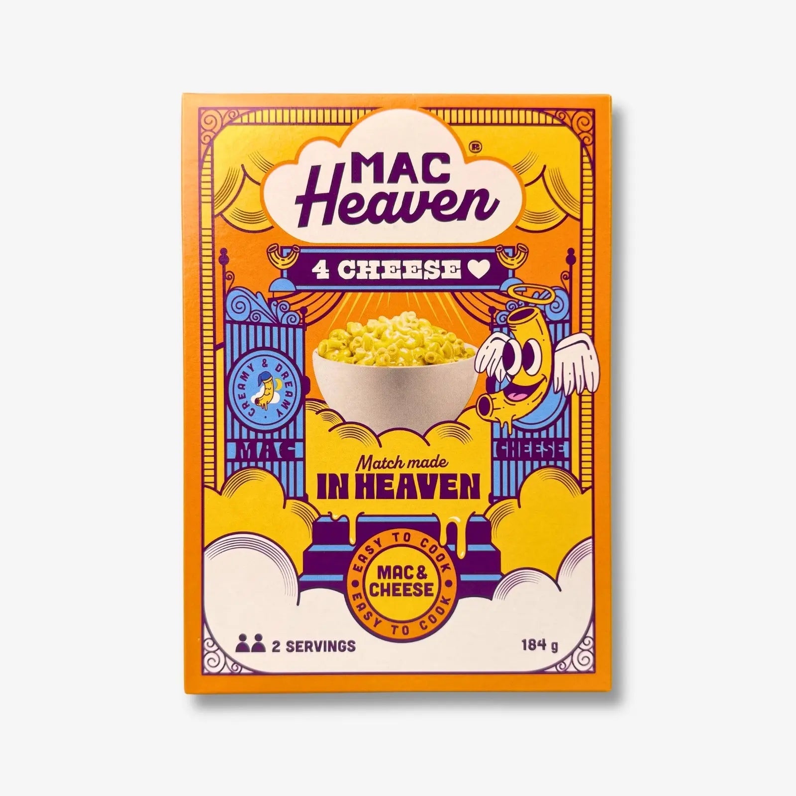 Mac Heaven Mac and Cheese Four Cheese 184g - Cremige Käse-Pasta mit vier Käsesorten kaufen - MiMa&