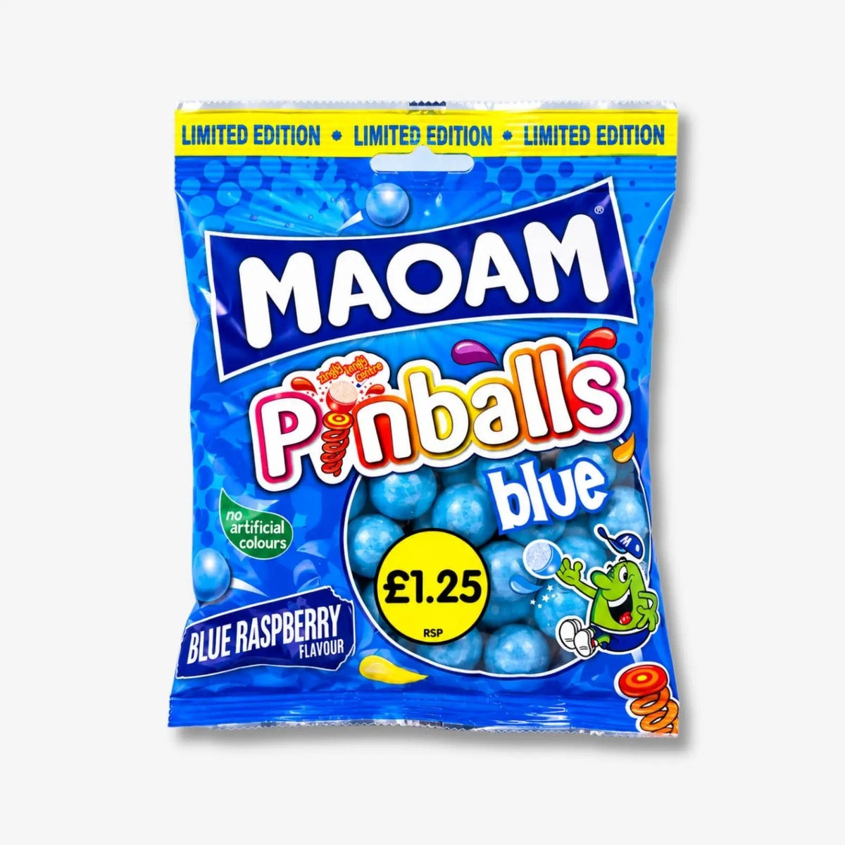 Maoam Pinballs Blue Raspberry 140g - Kaubonbons mit blauer Himbeere kaufen - MiMa&