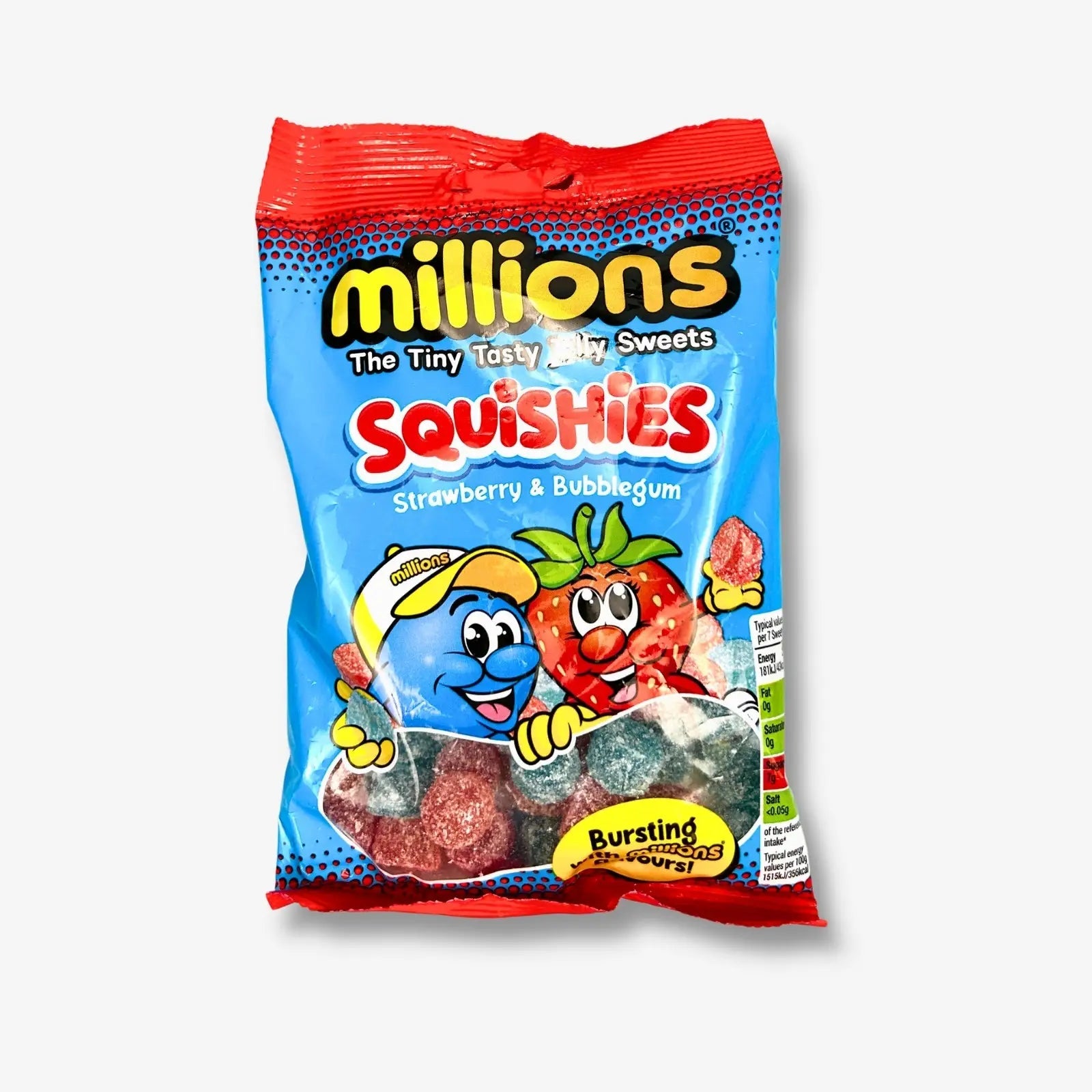 Millions Squishies Strawberry & Bubblegum 130g - Süße Gummi Drops kaufen - MiMa&