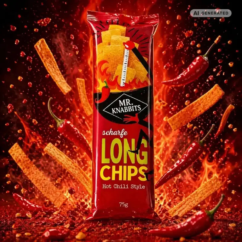 Mr. Knabbits Long Chips Hot Chili Style 75g-blok1