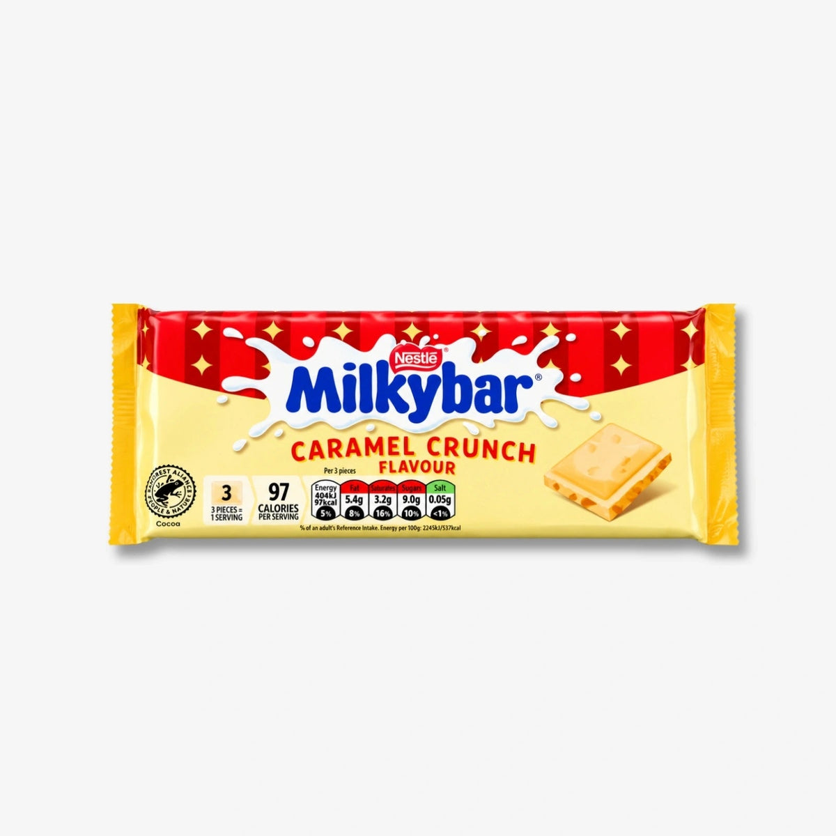 Nestle Milkybar Caramel Crunch 90g - Weiße Schokolade mit Keksstücken kaufen - MiMa&
