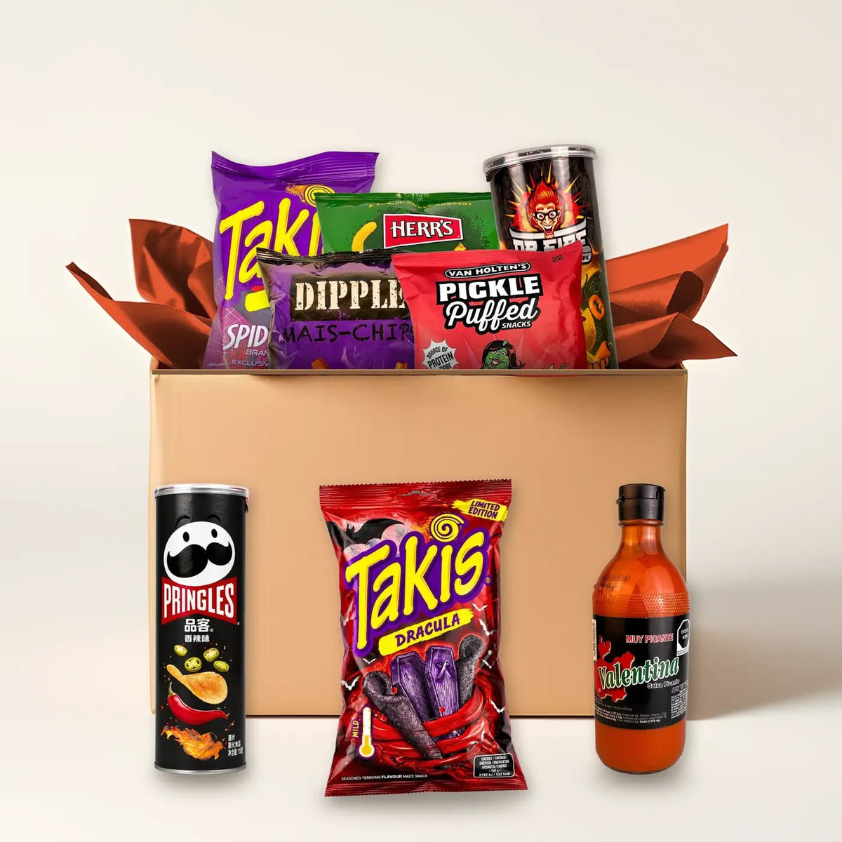 Scharf-Challenge XXL Box mit 24 scharfen Snacks und Saucen kaufen - MiMa&
