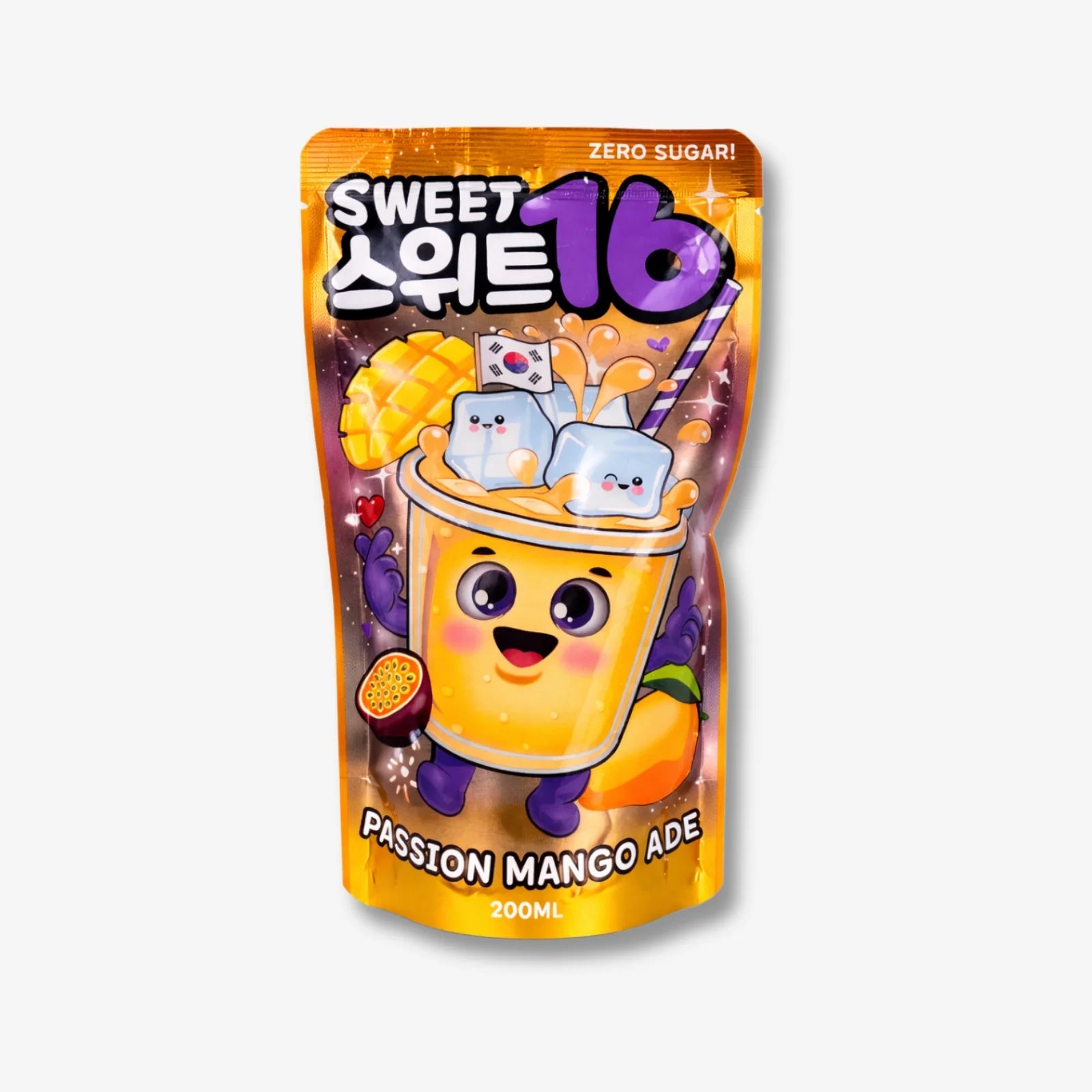 Sweet 16 Passion Mango Ade Zero Sugar 200ml - Mango Passionsfrucht Getränk kaufen - MiMa&