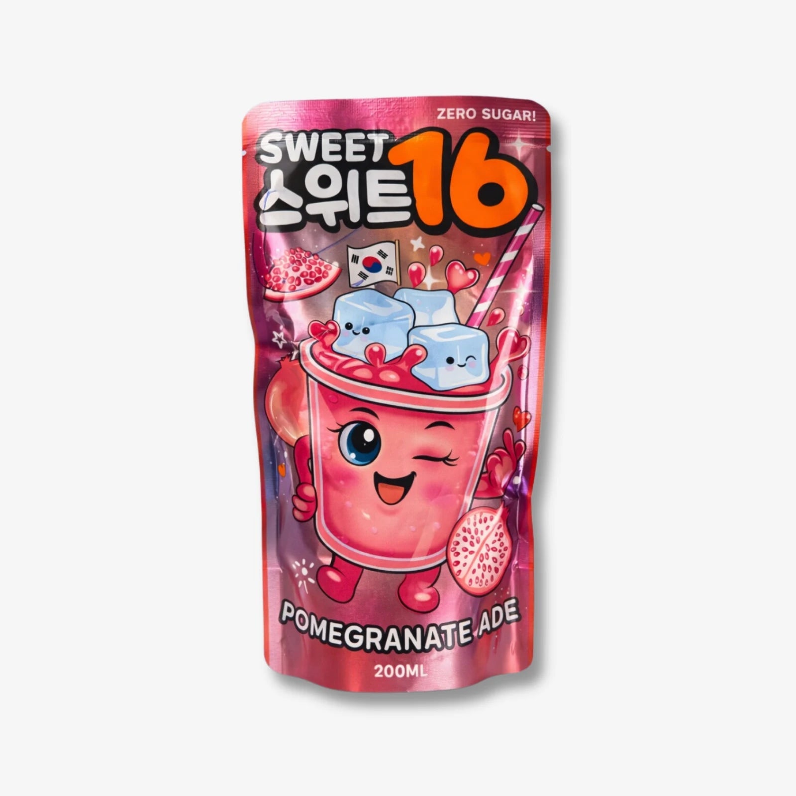 Sweet 16 Pomegranate Ade Zero Sugar 200ml - Koreanisches Erfrischungsgetränk kaufen - MiMa&