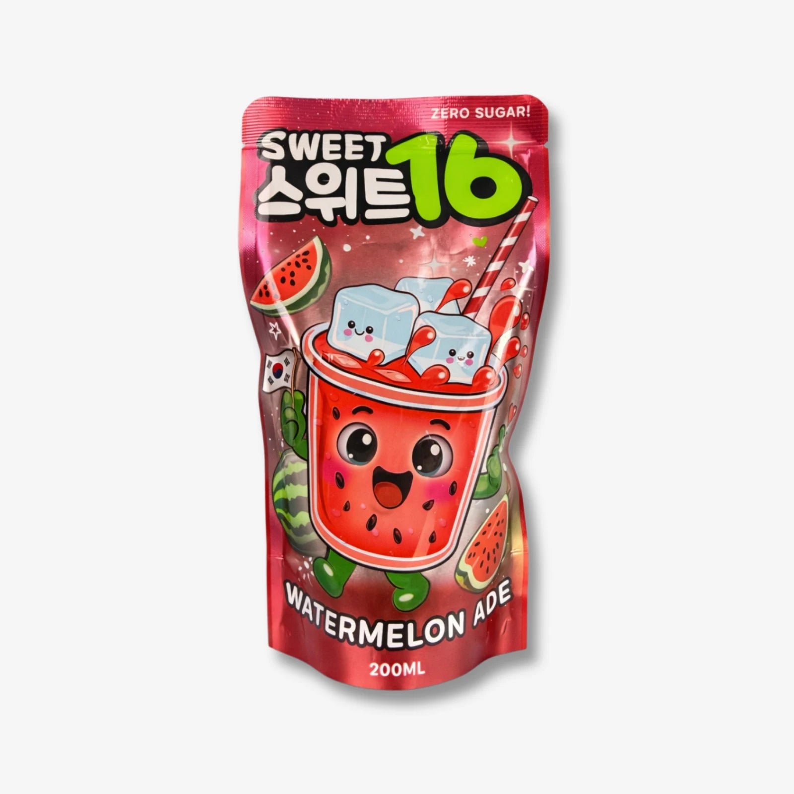 Sweet 16 Watermelon Ade Zero Sugar 200ml - Südkoreanischer Wassermelonendrink kaufen - MiMa&