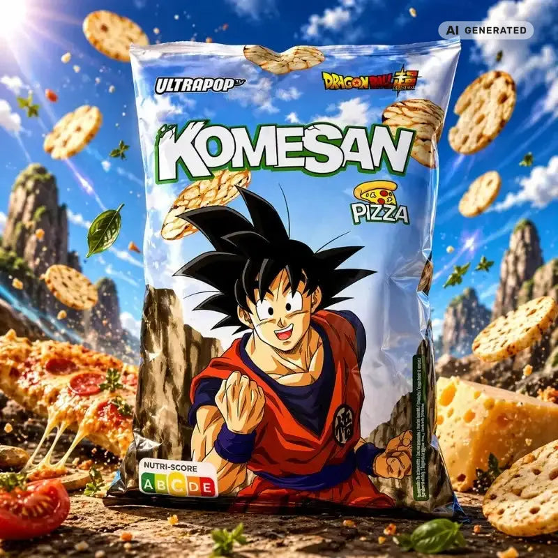 Ultra Pop Komesan Rice Chips Pizza 60g-blok1