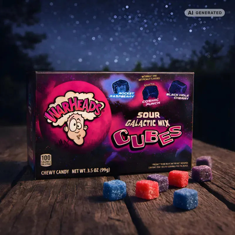 Warheads Galactic Mix Sour Cubes 99g blok1