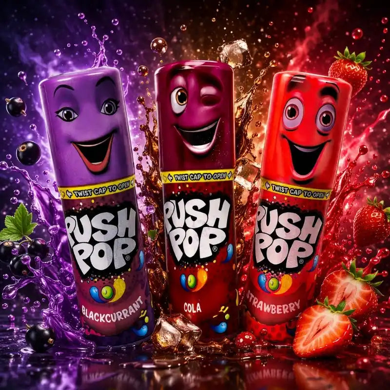 Bazooka Push Pop Mixed Flavours 15g-blok1