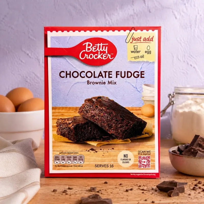 Betty Crocker Brownie Mix Chocolate Fudge 415g-blok1