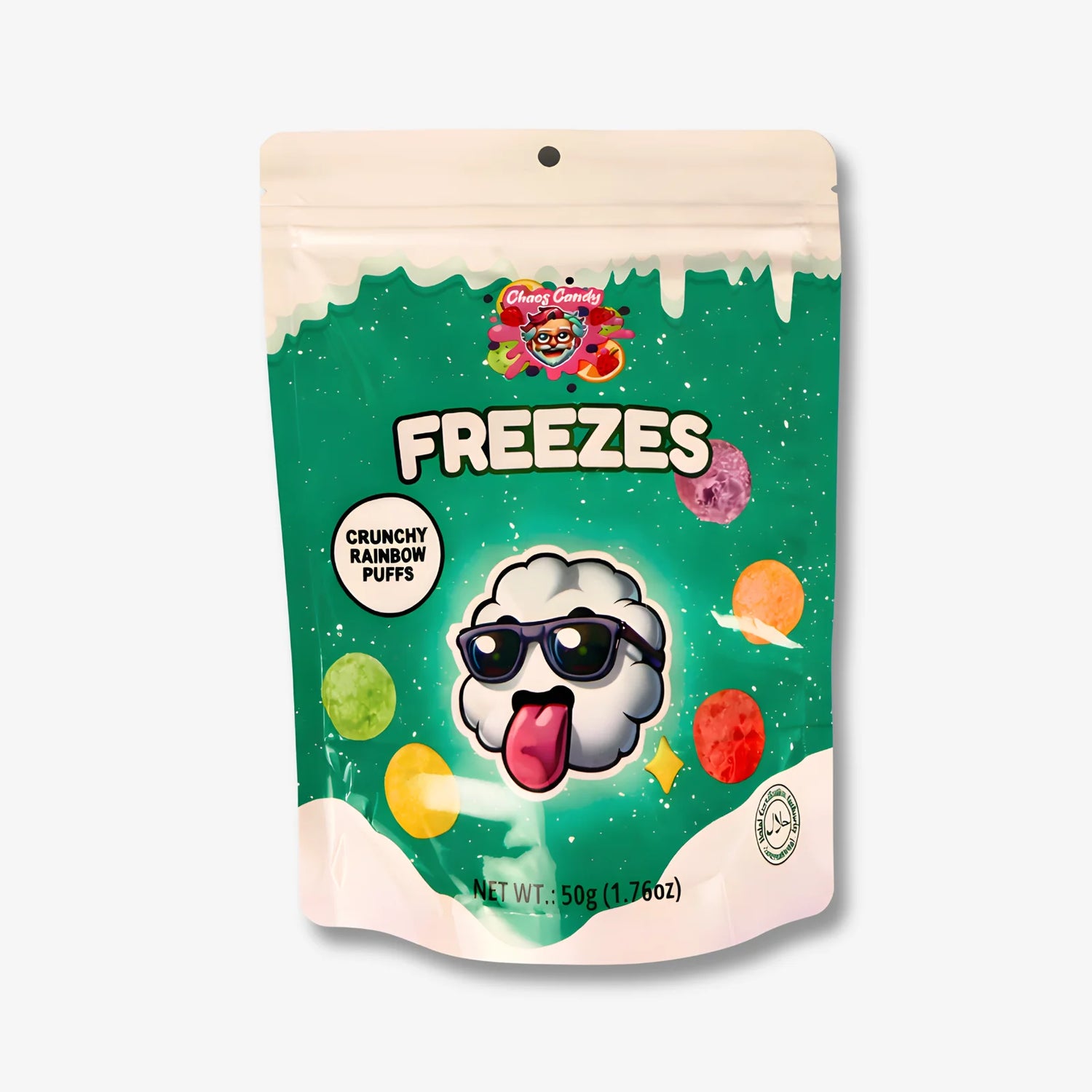 Chaos Candy Freeze Crunchy Rainbow Puffs 50g