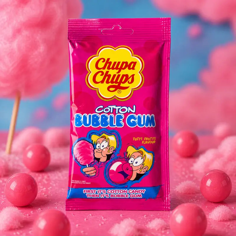 Chupa Chups Bubble Gum Cotton Candy 11g – Kaugummi mit Zuckerwatte - Geschmack kaufen - MiMa's Sweets House-blok1