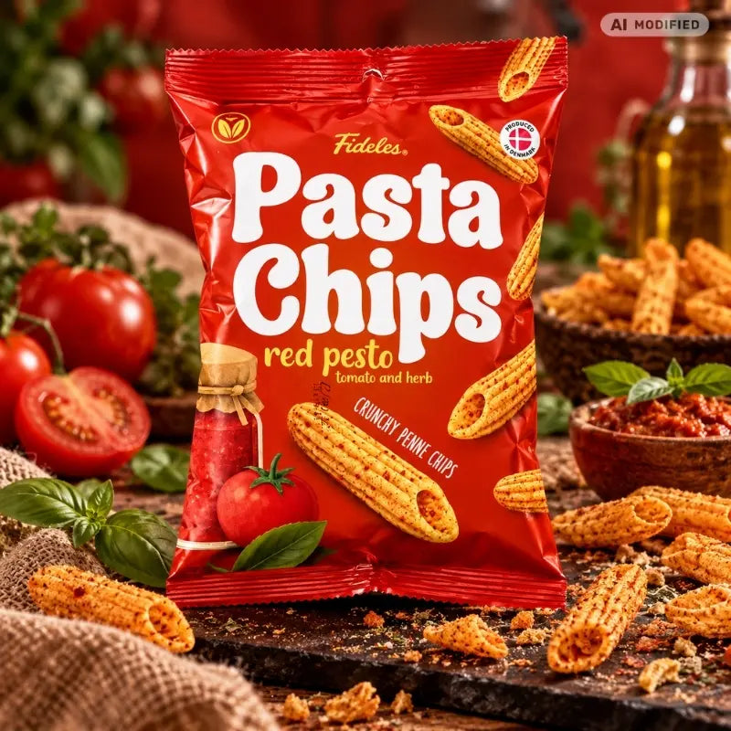 Fiddle's Pasta Chips Red Pesto 80g-generated