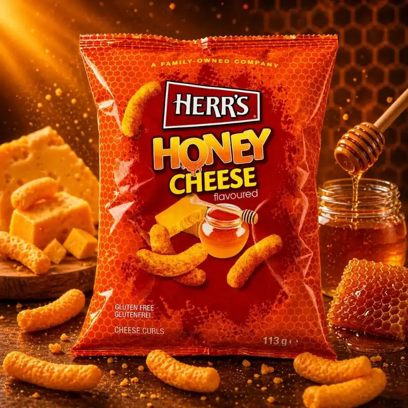 Herr's Honey Cheese Puffs Maischips 113g-blok1