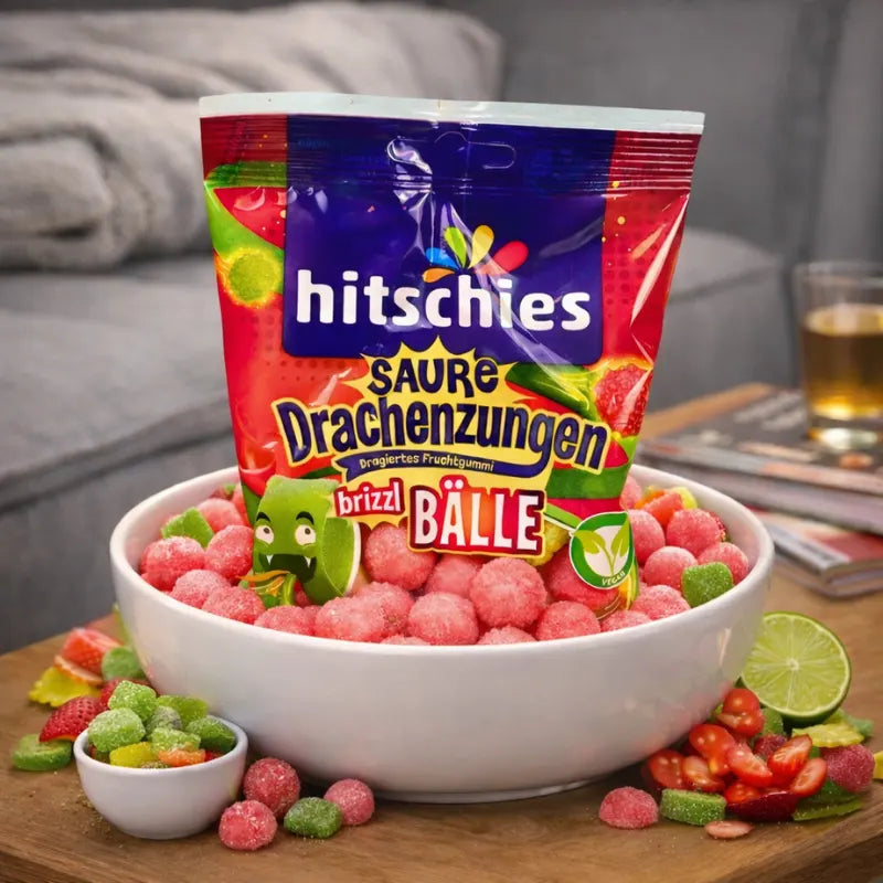 Hiitschies Saure Drahenzungen Brizzle Bälle blok1