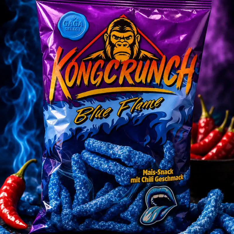 Kongcrunch Blue Flame 90g – Würziger Mais - Snack mit Chili und Citrus - Note kaufen - MiMa's Sweets House-blok1
