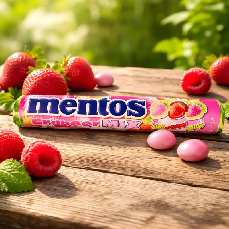 Mentos Erdbeer-Mix 37,5g blok1