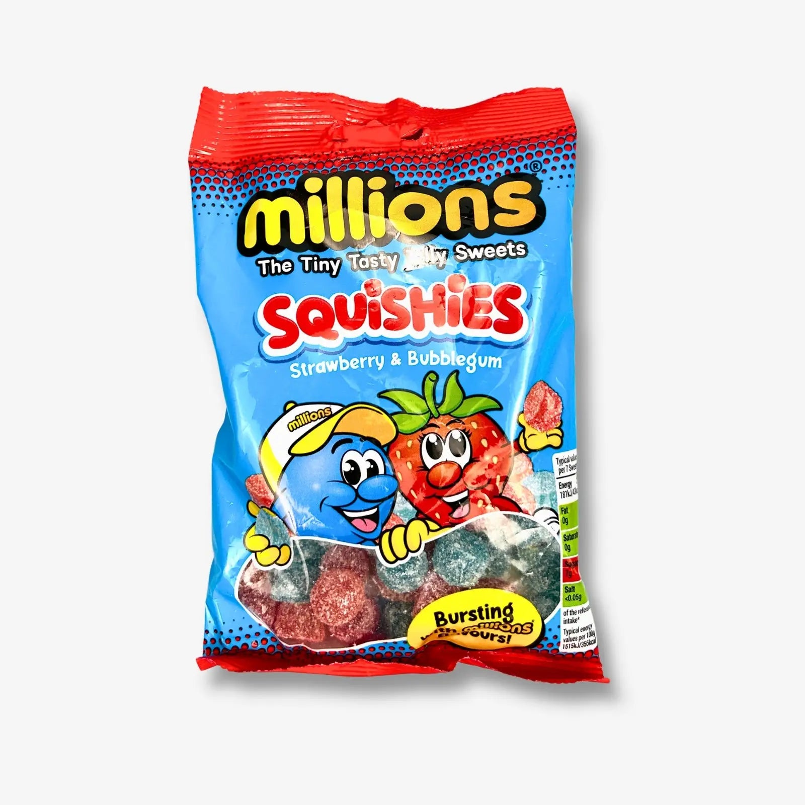 Millions Squishies Strawberry &amp; Bubblegum 130g