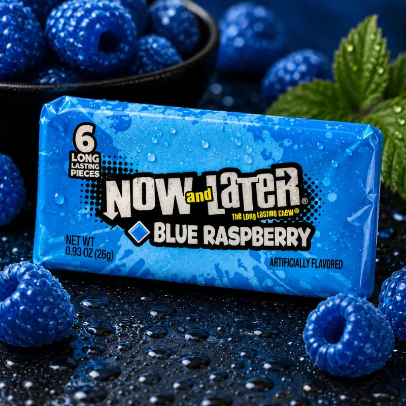 Now & Later Blue Raspberry Kaubonbon 26g - Blaue Himbeere Kaubonbon kaufen - MiMa's Sweets House-blok1