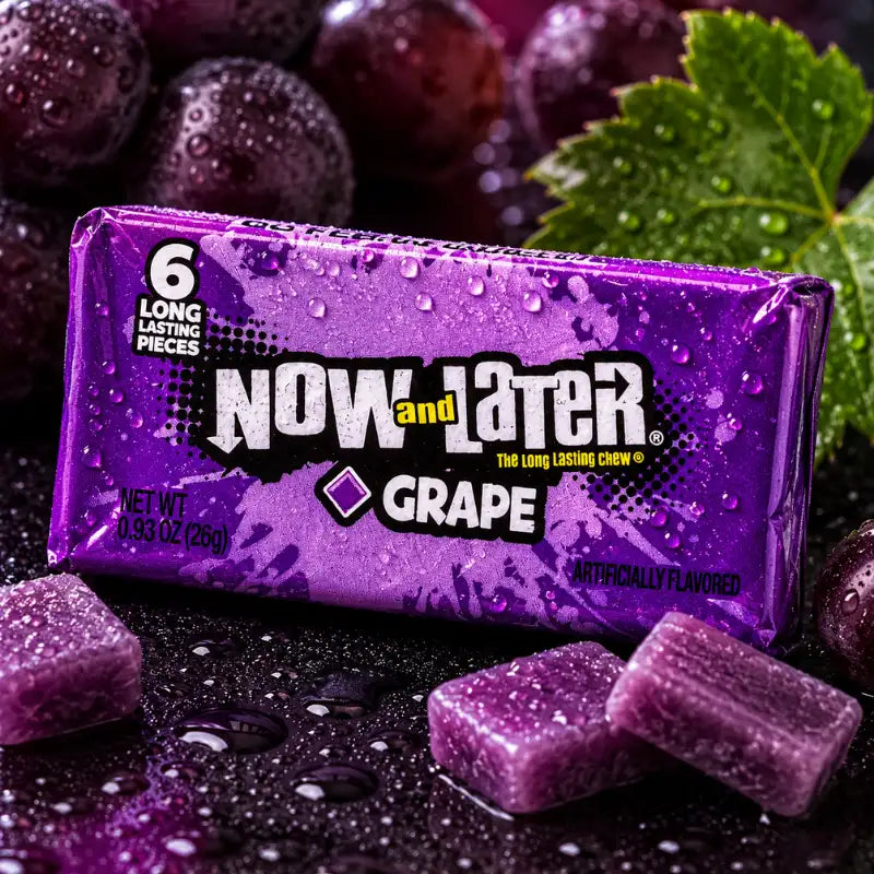 Now & Later Grape Kaubonbon 26g - Kaubonbon mit Traube kaufen - MiMa's Sweets House-blok1