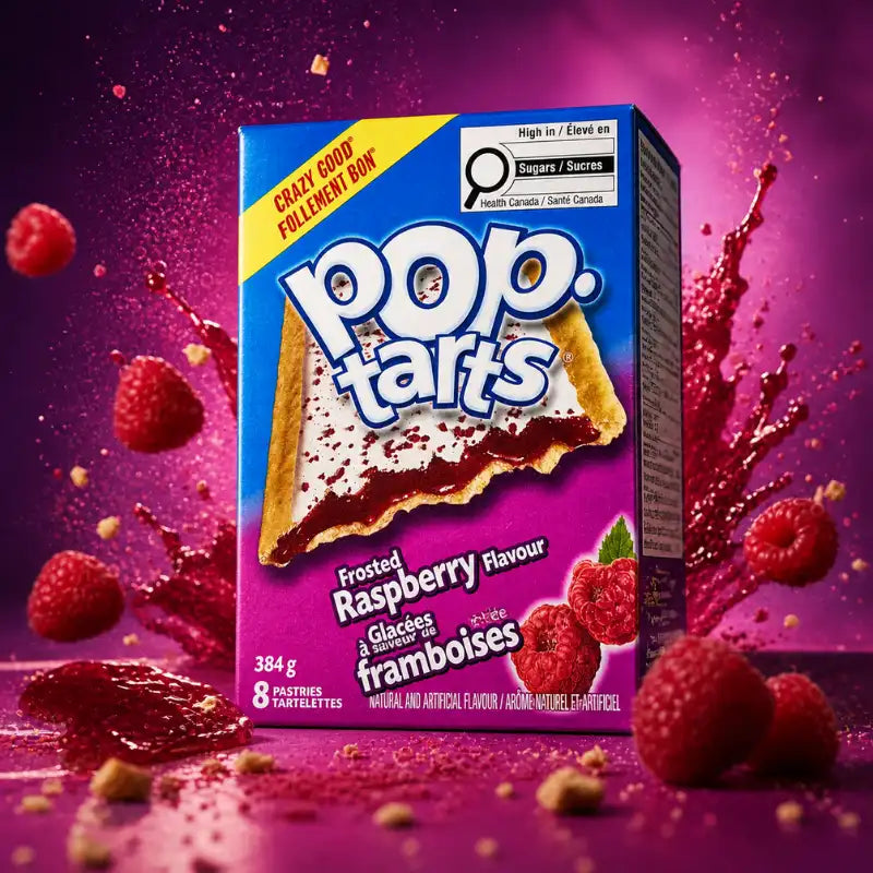Pop Tarts Frosted Raspberry 8er Pack 384g – Toaster Gebäck mit Himbeerfüllung und Zuckerglasur kaufen - MiMa's Sweets House-blok1